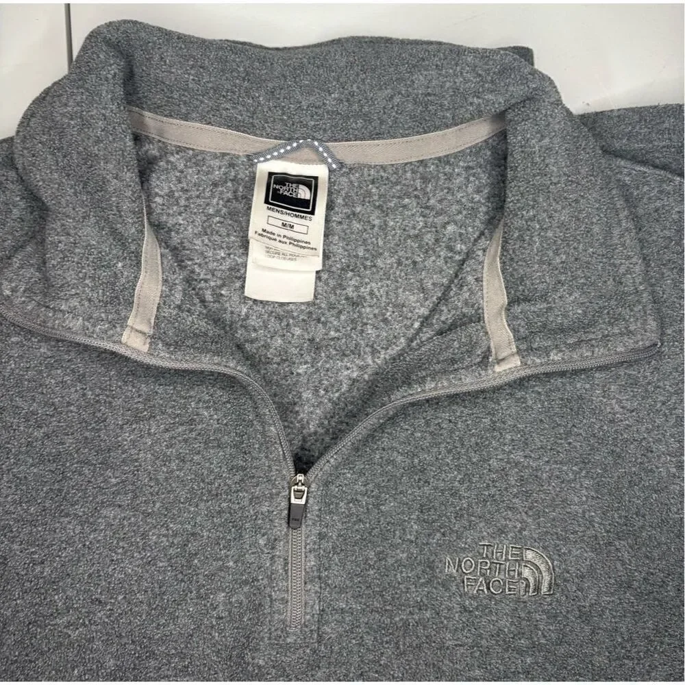 The North Face Men's Size Medium ¼ Zip Fleece lined Pullover Shirt Gray